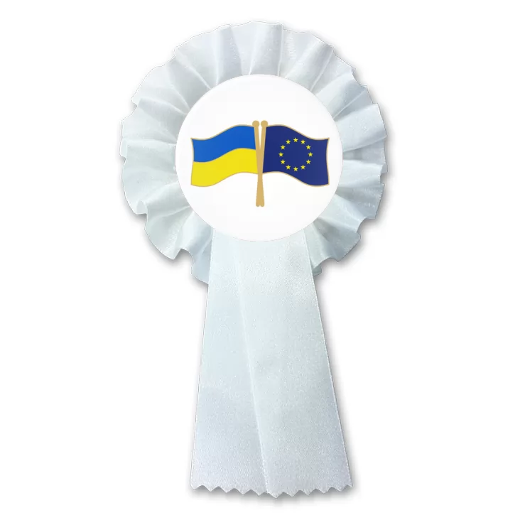 przypinka kotylion Flagi Ukraina Unia Europejska