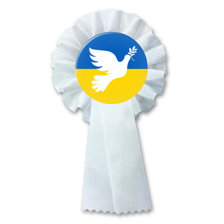przypinka kotylion Gołąb pokoju Ukraina