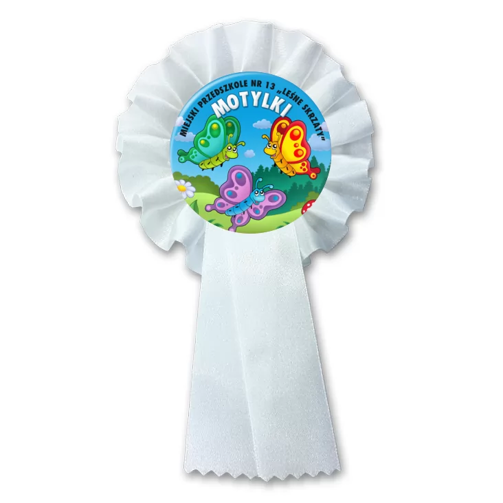 przypinka kotylion Grupa Motylki Przedszkole nr 13 Leśne Skrzaty