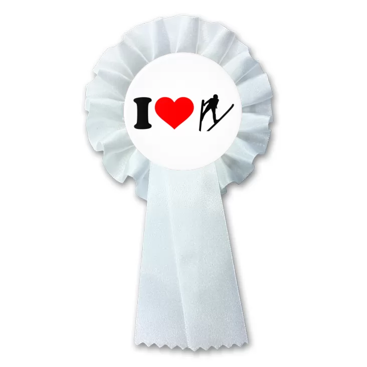 przypinka kotylion I love skoki narciarskie