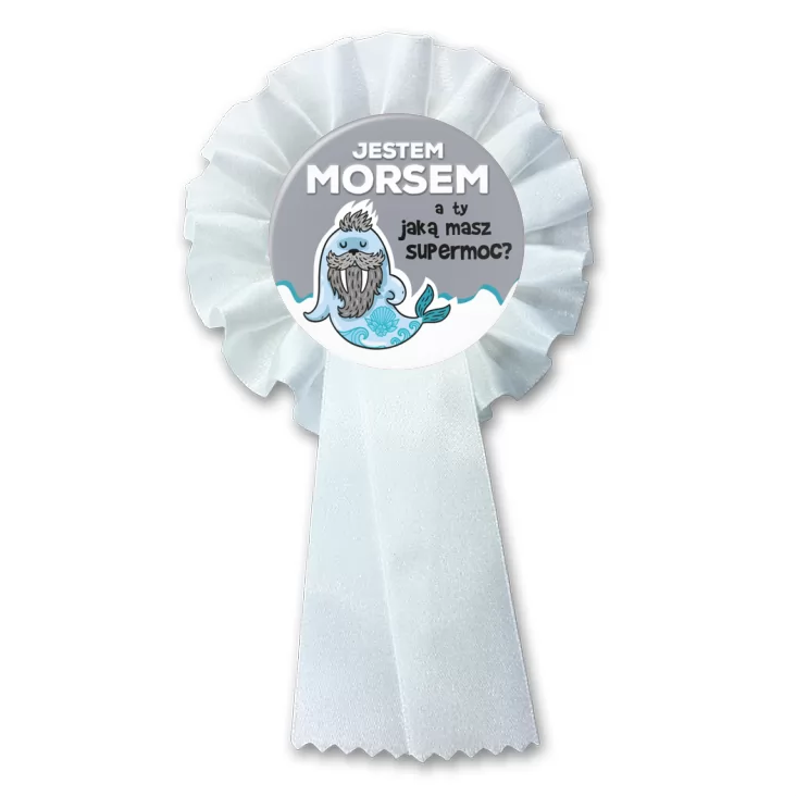 przypinka kotylion Jestem morsem a Ty jaką masz supermoc