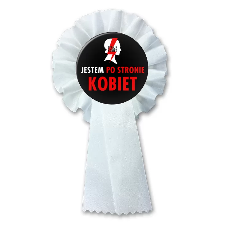 przypinka kotylion Jestem po stronie kobiet