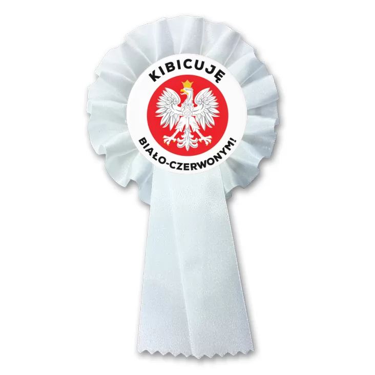 przypinka kotylion Kibicuję biało-czerwonym