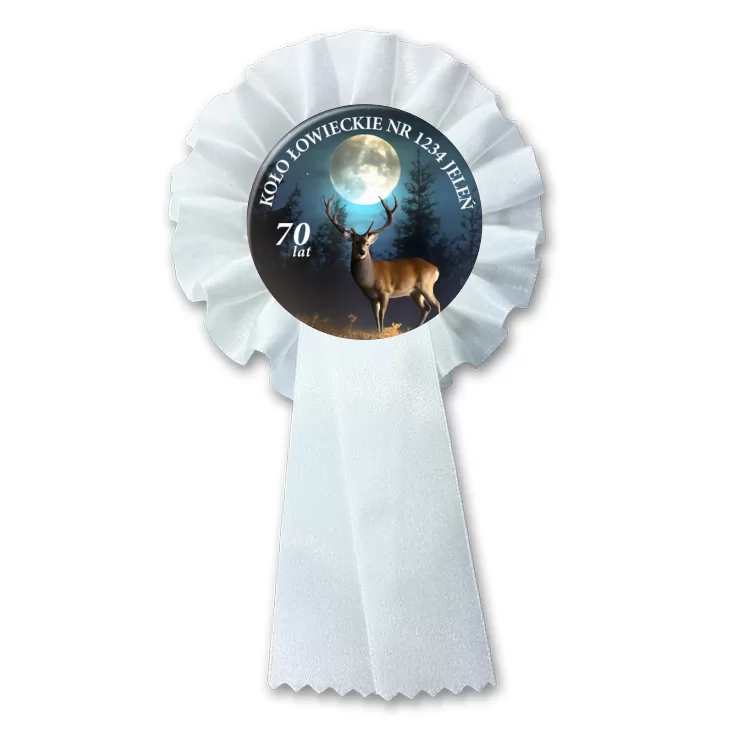przypinka kotylion Koło Łowieckie Jeleń Jubileusz