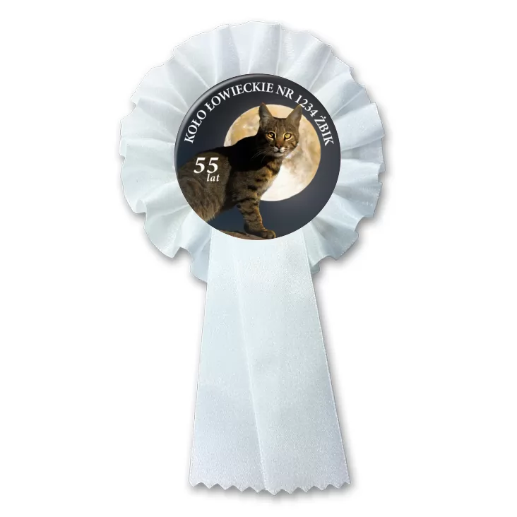 przypinka kotylion Koło Łowieckie Żbik Jubileusz