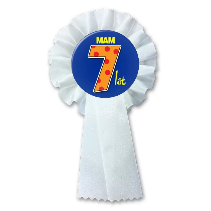 przypinka kotylion Mam 7 lat