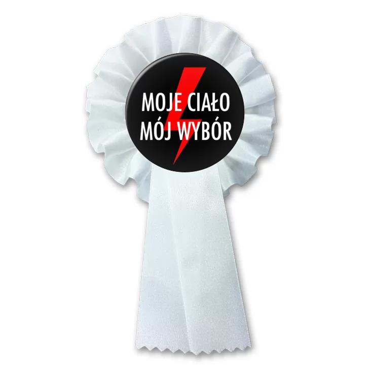 przypinka kotylion Moje ciało mój wybór