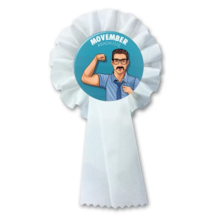 przypinka kotylion Movember Badaj się