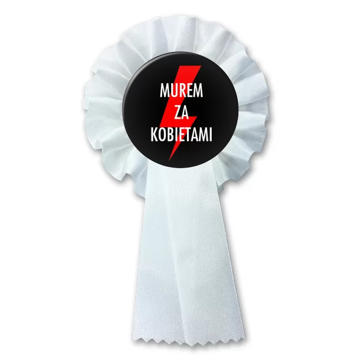 przypinka kotylion Murem za kobietami