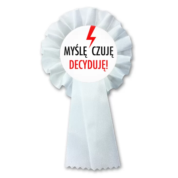 przypinka kotylion Myślę Czuję Decyduję