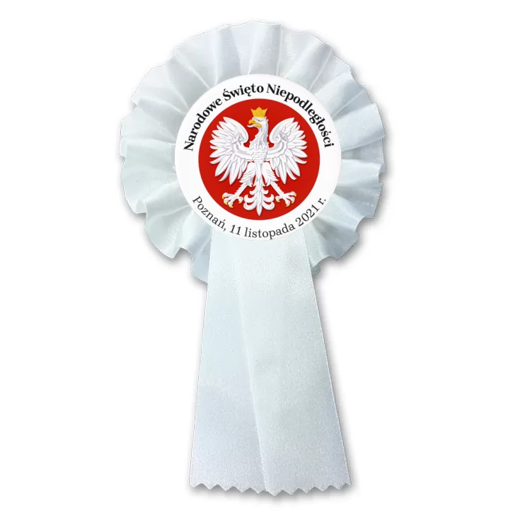 przypinka kotylion Narodowe Święto Niepodległości z godłem