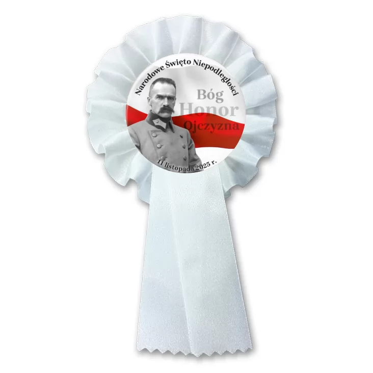 przypinka kotylion Narodowe Święto Niepodległości z Piłsudskim