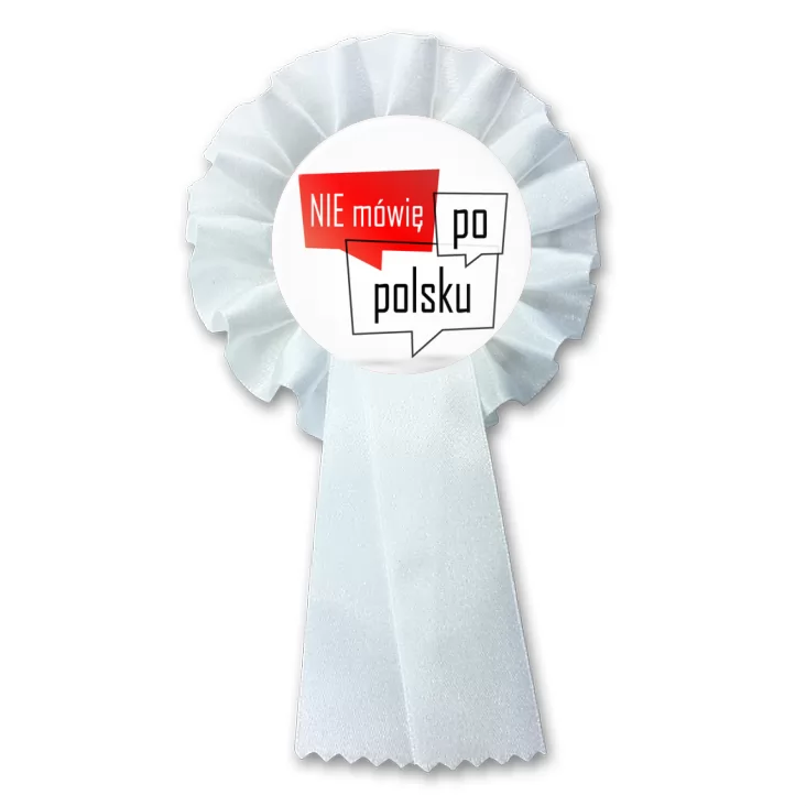 przypinka kotylion Nie mówię po polsku