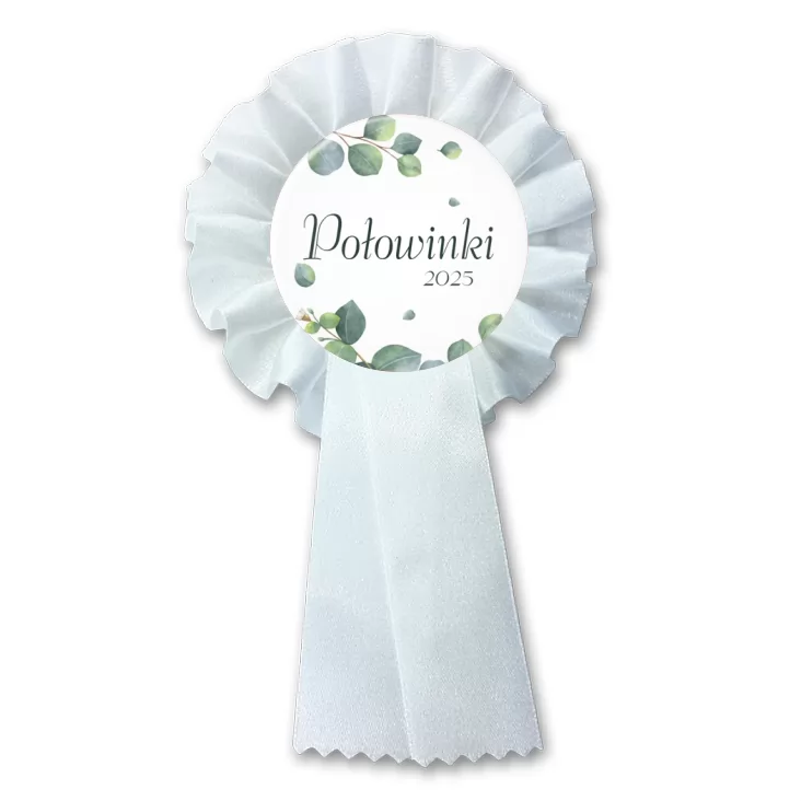 przypinka kotylion Połowinki w delikatnym zielonym motywie