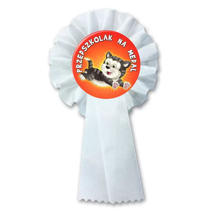 przypinka kotylion Przedszkolak na medal grupa kotki