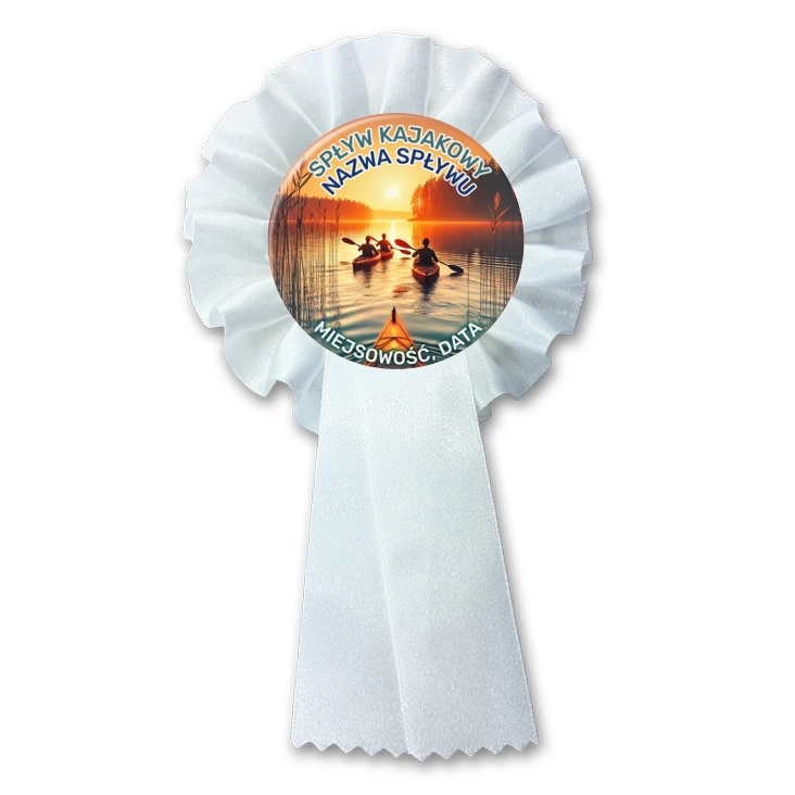 przypinka kotylion Spływ kajakowy zachód słońca