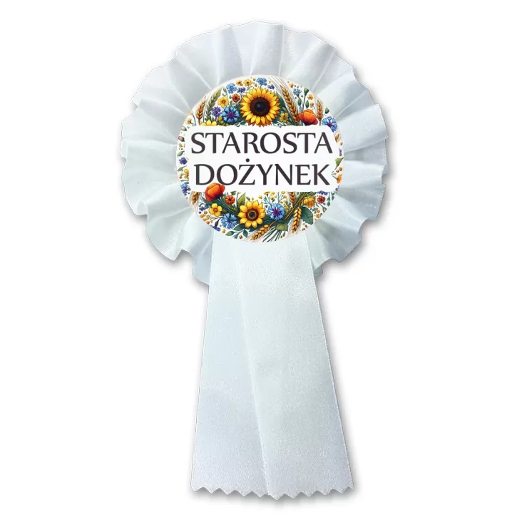 przypinka kotylion Starosta dożynek kwiaty polne