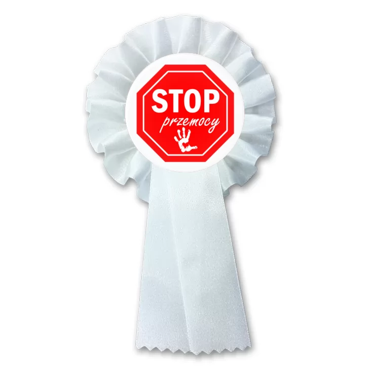 przypinka kotylion Stop przemocy