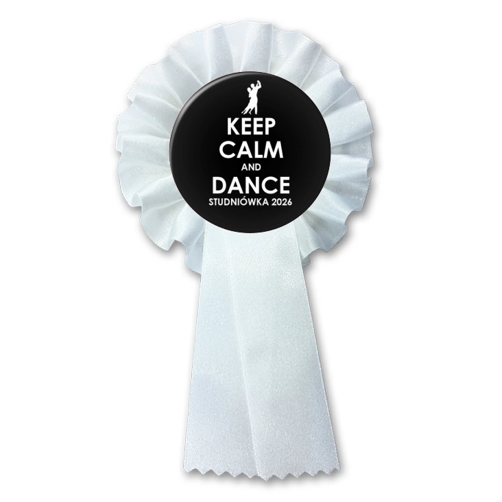 przypinka kotylion Studniówka keep calm czarna