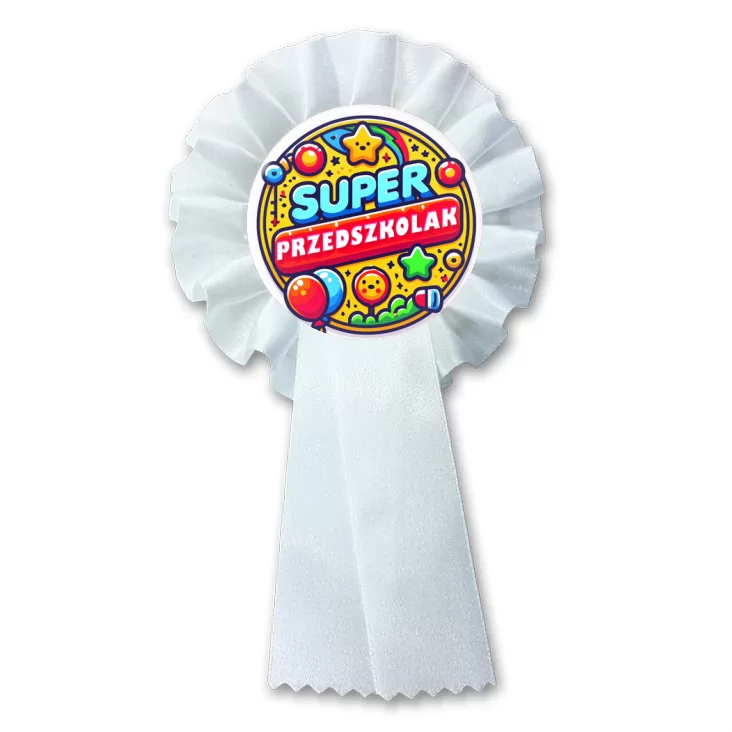 przypinka kotylion Super Predszkolak na kolorowo