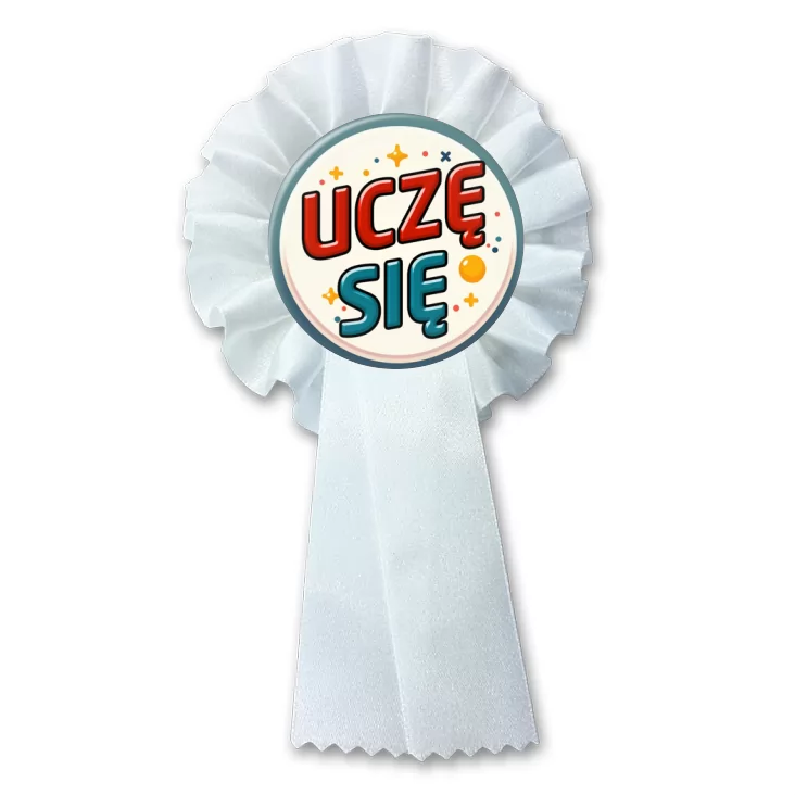 przypinka kotylion Uczę się kolorowe litery