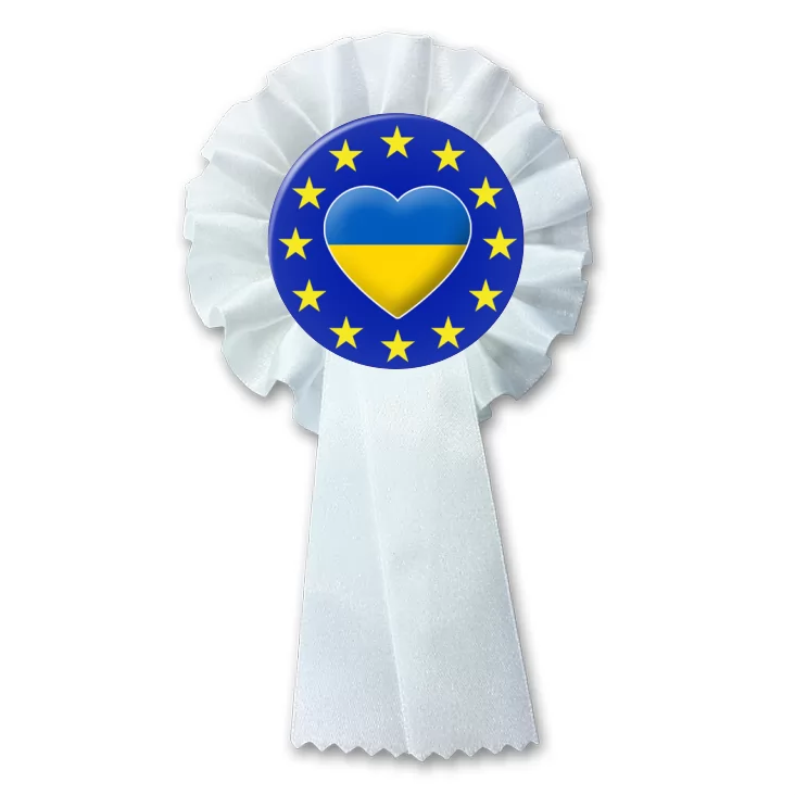 przypinka kotylion Ukraina w gwiazdkach Unii Europejskiej