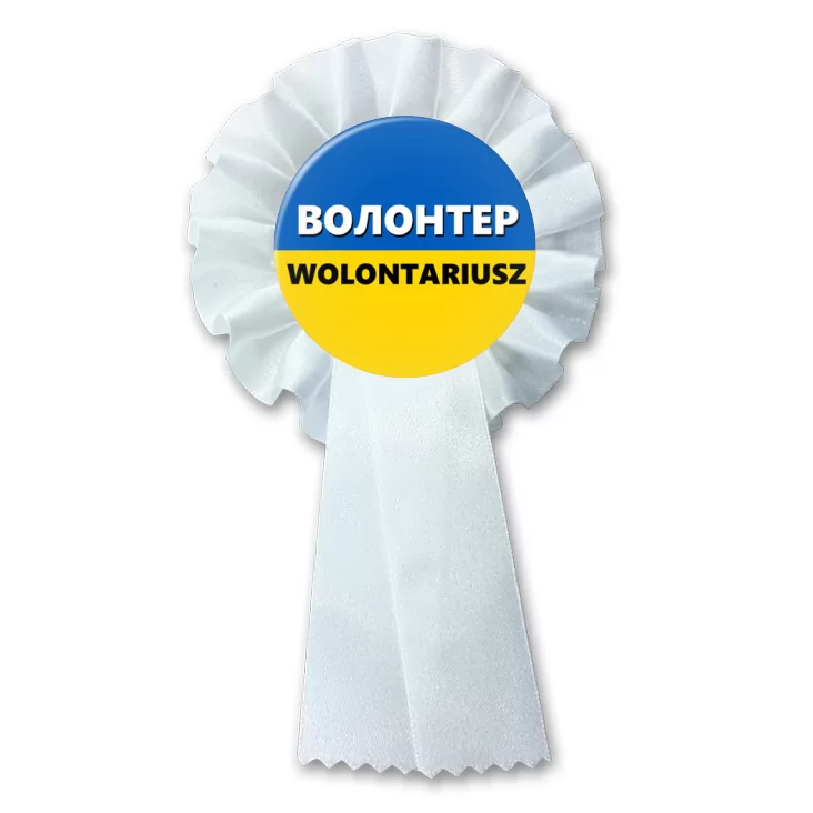 przypinka kotylion Wolontariusz Ukraina