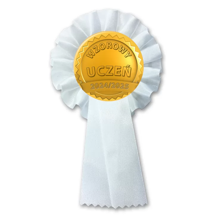 przypinka kotylion Wzorowy uczeń złoty medal