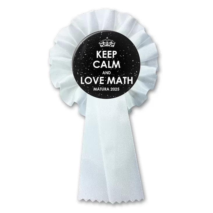przypinka kotylion Matura Czarna Keep Calm and Love Math