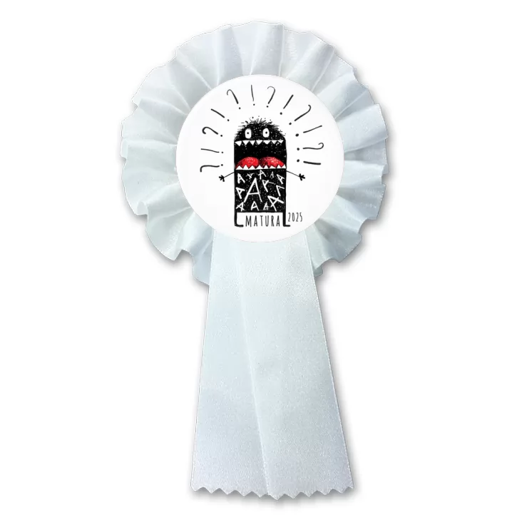 przypinka kotylion Matura przerażony robot