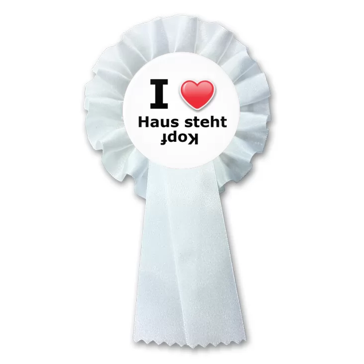przypinka kotylion I love Haus Steht Kopf