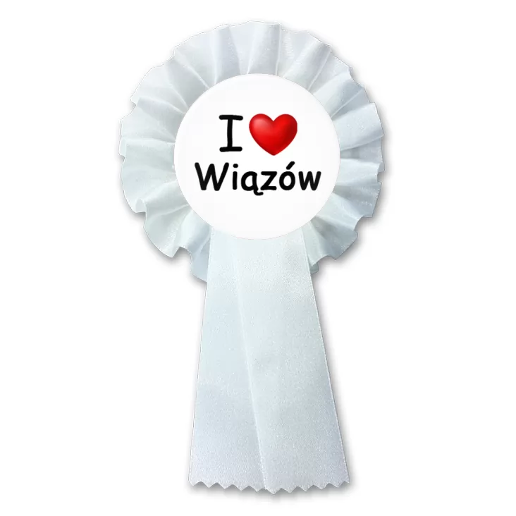 przypinka kotylion I love Wiązów