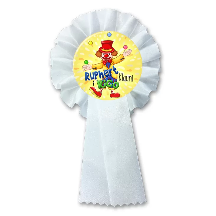 przypinka kotylion Ruphert i Rico Klauni