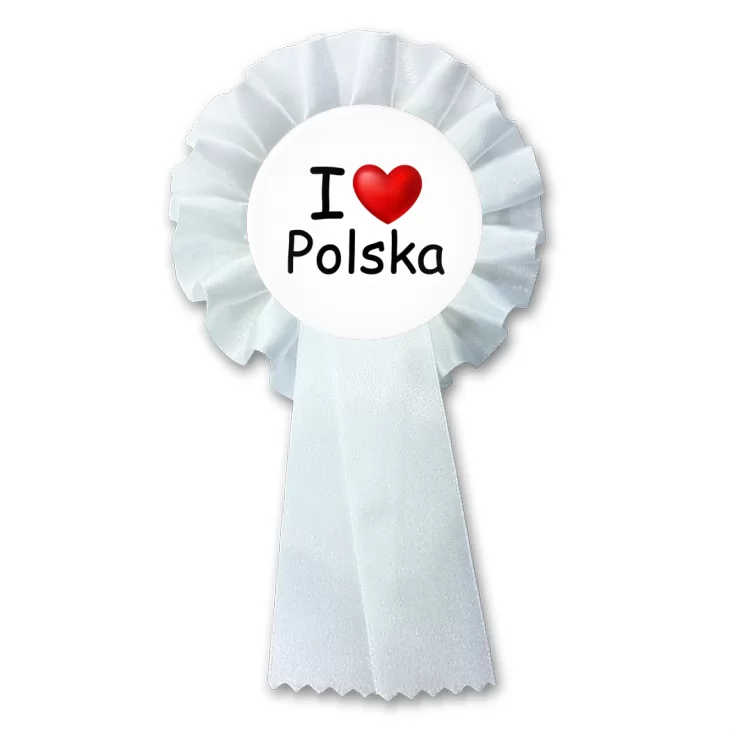 przypinka kotylion I love Polska serduszko