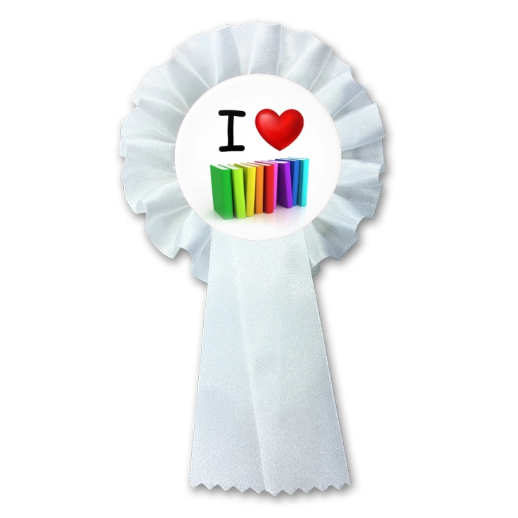 przypinka kotylion I love książki