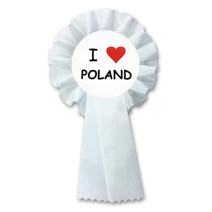 przypinka kotylion I love Poland