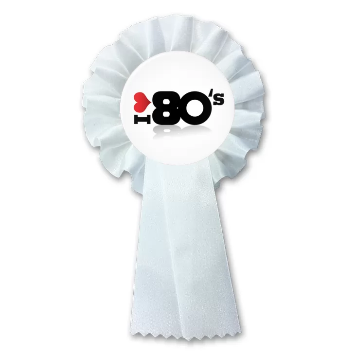 przypinka kotylion I love 80`s