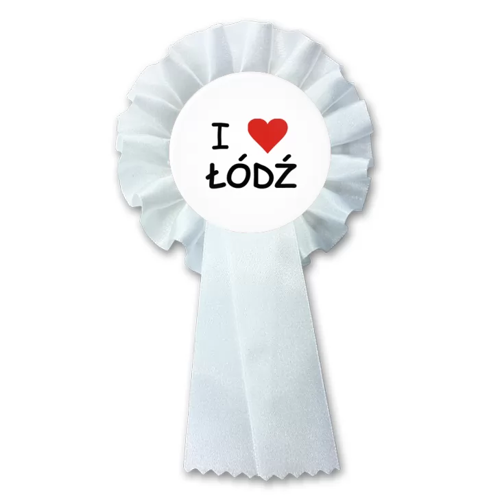 przypinka kotylion I love Łódź