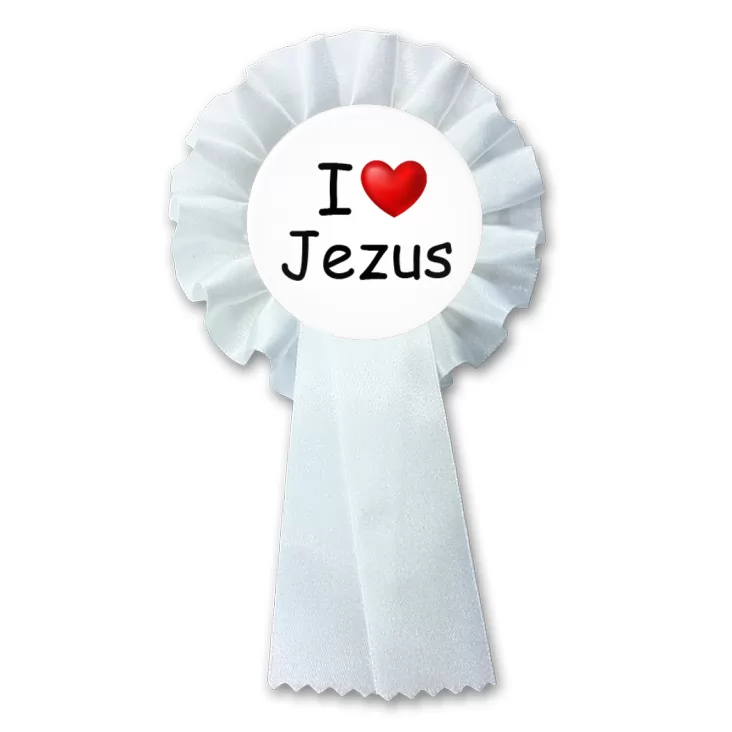 przypinka kotylion I love Jezus
