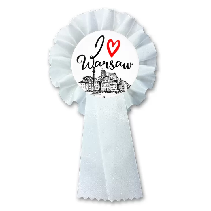 przypinka kotylion I love Warsaw