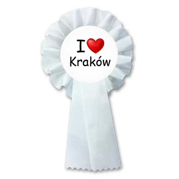 przypinka kotylion I love Kraków