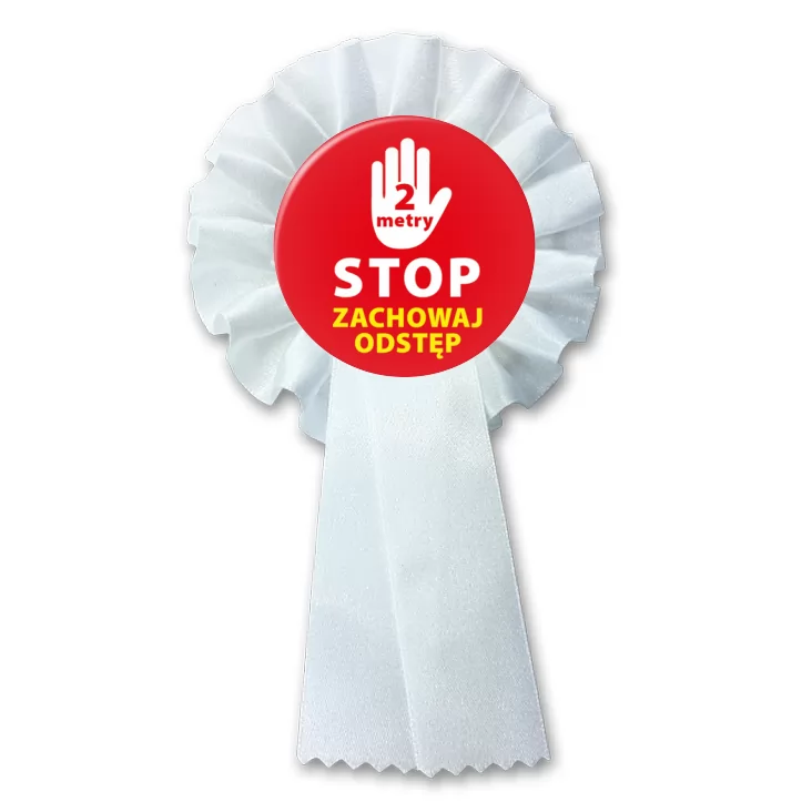 przypinka kotylion Zachowaj odstęp stop