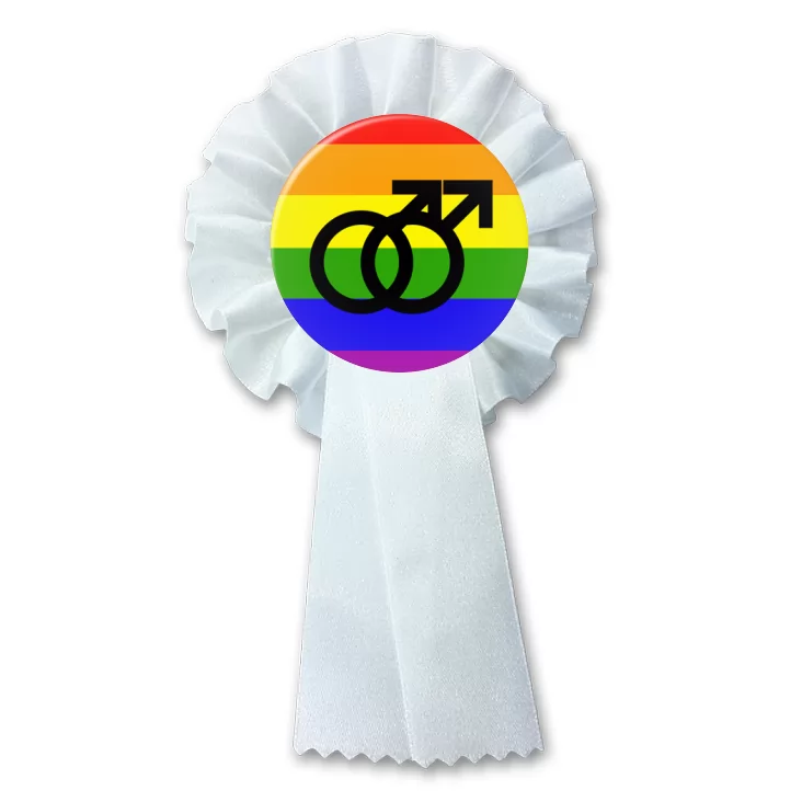 przypinka kotylion Para mężczyzn - symbole