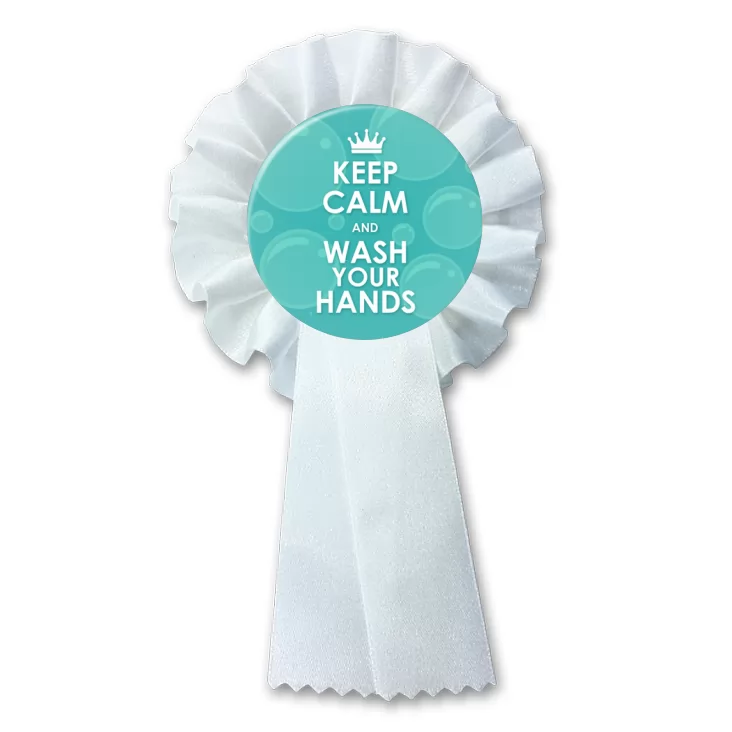 przypinka kotylion Keep calm and wash your hands