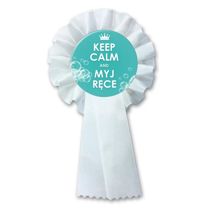 przypinka kotylion Keep calm and myj ręce