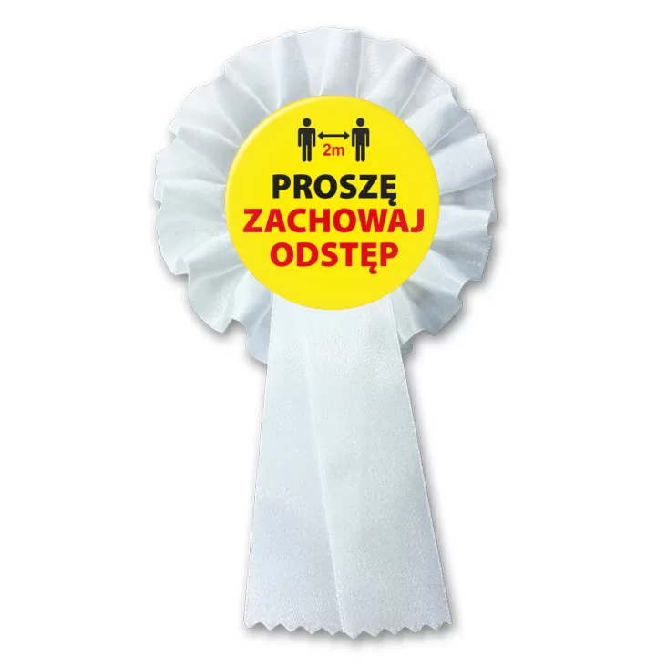 przypinka kotylion Zachowaj odstęp