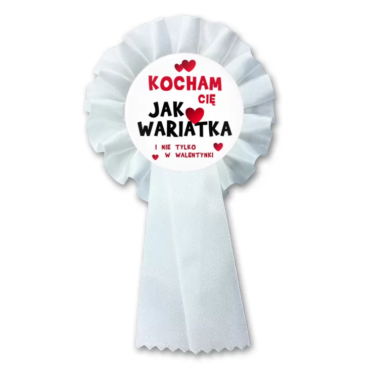 przypinka kotylion Kocham Cię Jak wariatka