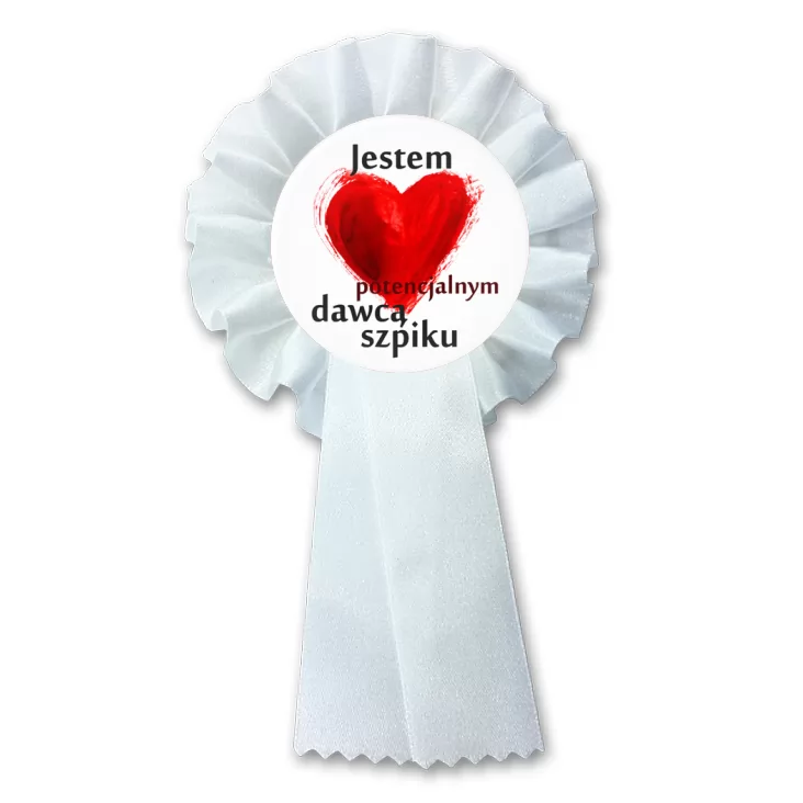 przypinka kotylion Jestem dawcą szpiku