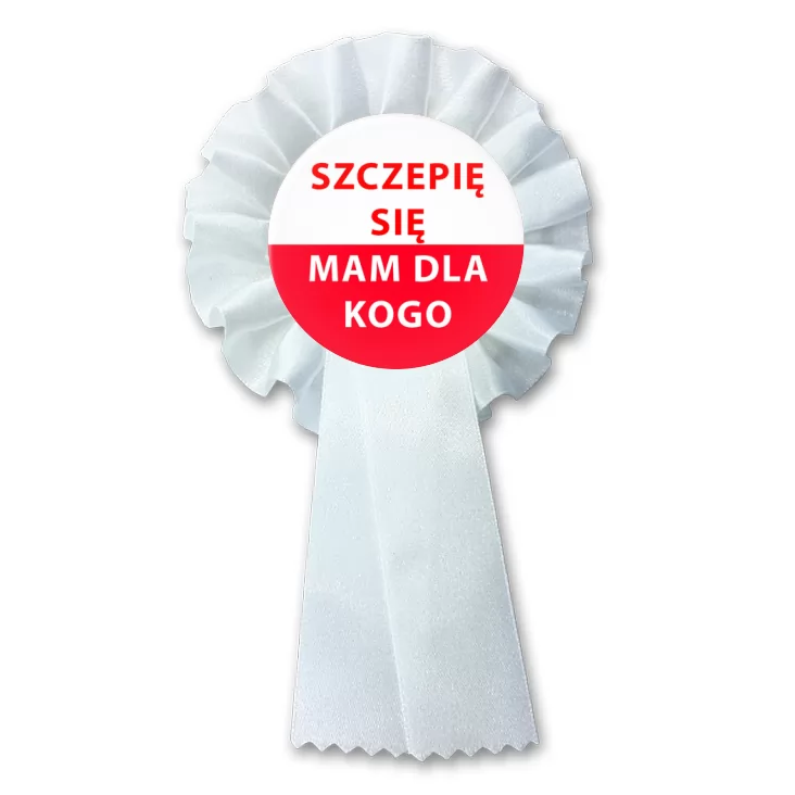 przypinka kotylion Szczepię się. Mam dla kogo