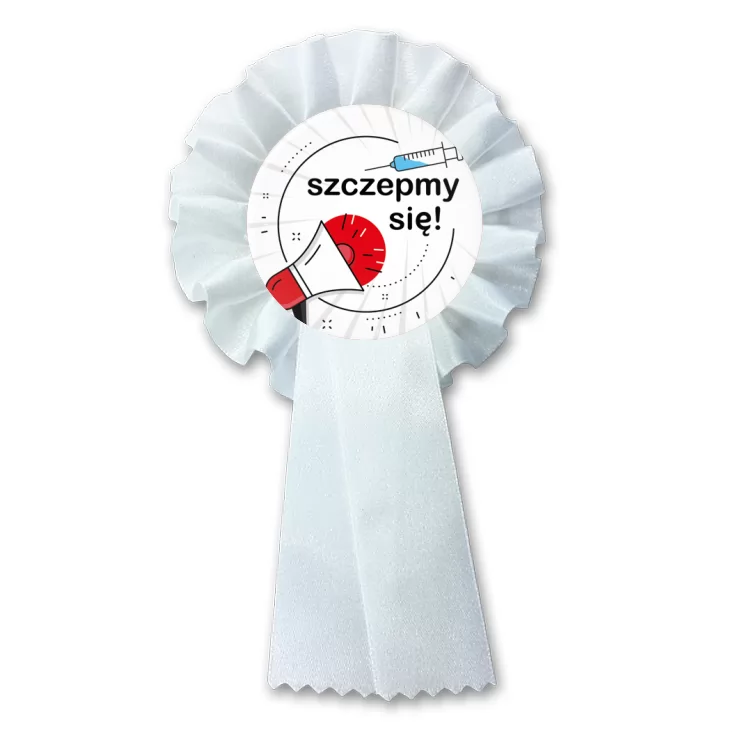 przypinka kotylion Zaszczepmy się